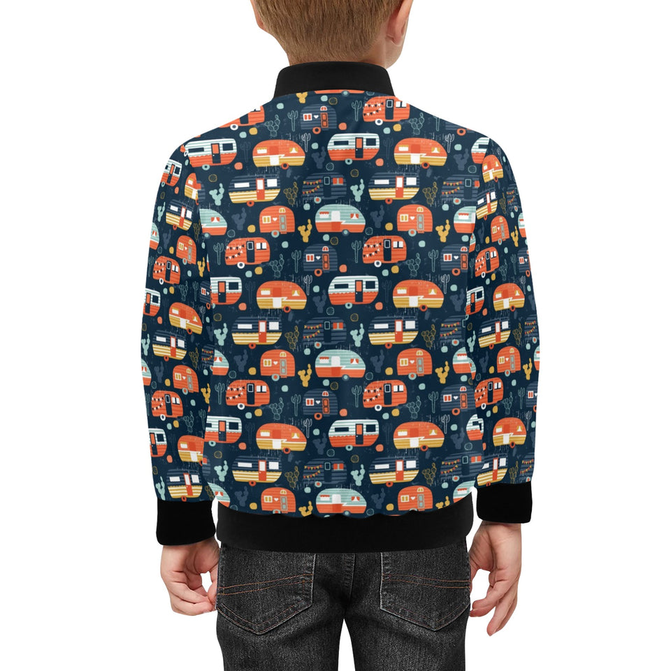 Camper Van Pattern Print Design 05 Kids' Boys' Girls' Bomber Jacket