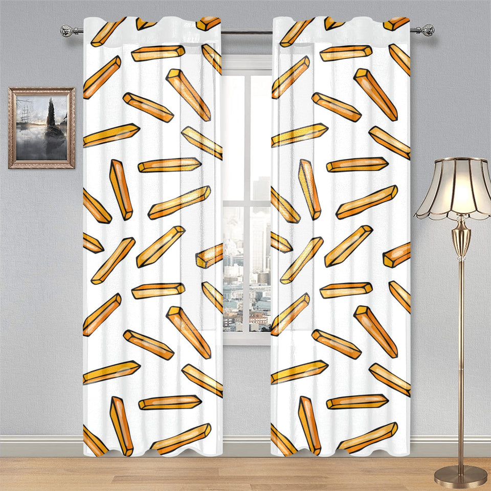 French fries potato pattern Gauze Curtain