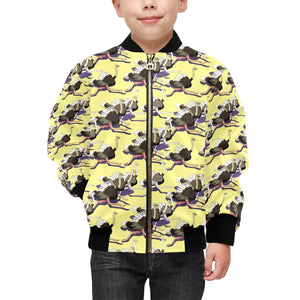 Ostrich Pattern Print Design 04 Kids' Boys' Girls' Bomber Jacket
