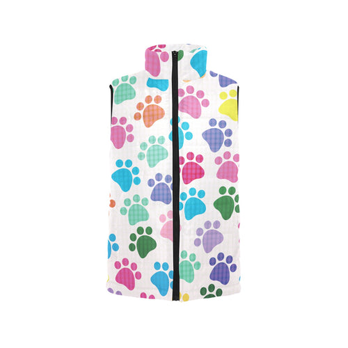 Dog Paws Pattern Print Design 01 Men's Padded Vest