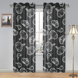 Garlic pattern black background Gauze Curtain