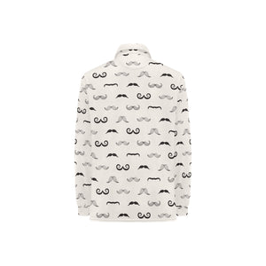 Mustache Beard Pattern Print Design 05 Women's Long Sleeve Polo Shirt