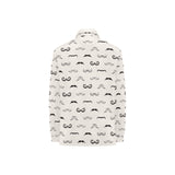 Mustache Beard Pattern Print Design 05 Women's Long Sleeve Polo Shirt