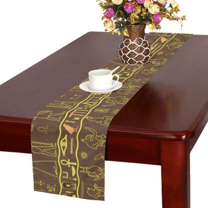 Egypt Hieroglyphics Pattern Print Design 03 Table Runner