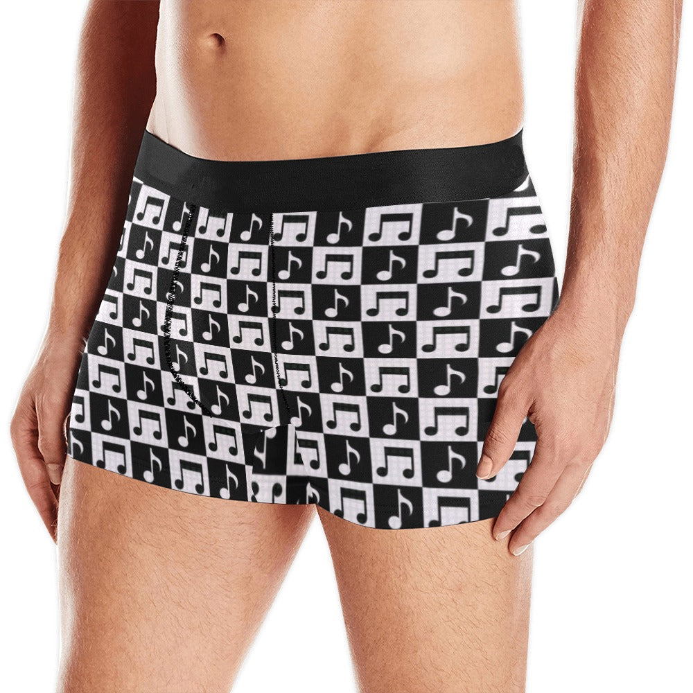 Music Notes Pattern Print Design 01 Men's All Over Print Boxer Briefs Men's Underwear