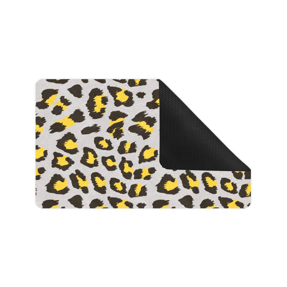 Gray Leopard print pattern Doormat
