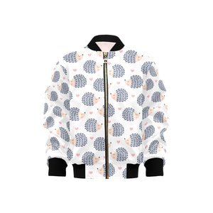 Hedgehog Pattern Print Design 04 Kids' Boys' Girls' Bomber Jacket