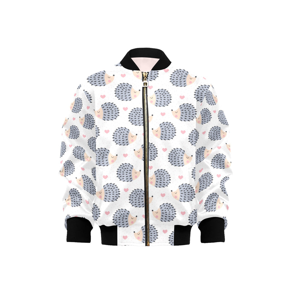 Hedgehog Pattern Print Design 04 Kids' Boys' Girls' Bomber Jacket