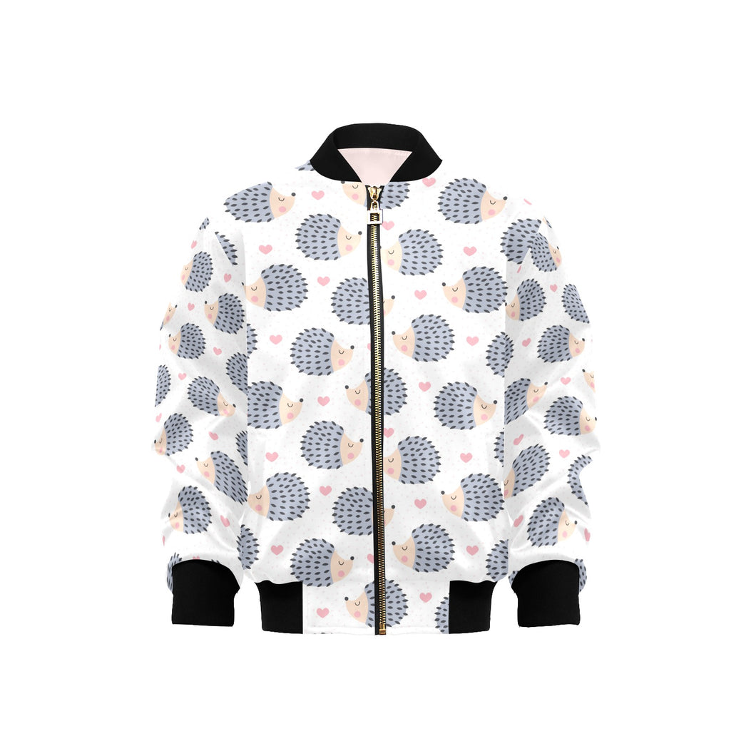 Hedgehog Pattern Print Design 04 Kids' Boys' Girls' Bomber Jacket