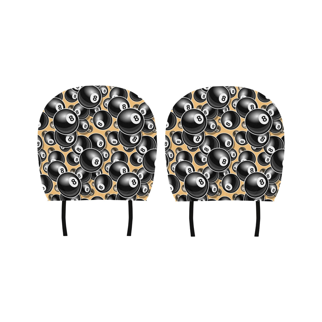 Billiard Ball Pattern Print Design 04 Car Headrest Cover