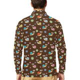 Snail Pattern Print Design 03 Men's Long Sleeve Polo Shirt