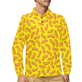 Sausage Pattern Print Design 01 Men's Long Sleeve Polo Shirt