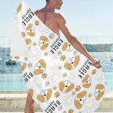 Cute beagle dog pattern background Beach Towel
