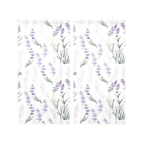 Hand painting Watercolor Lavender Gauze Curtain