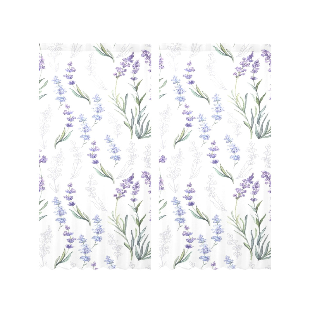 Hand painting Watercolor Lavender Gauze Curtain