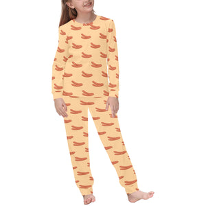 Sausage Pattern Print Design 03 Kids' Boys' Girls' All Over Print Pajama Set