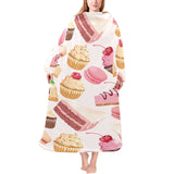 Cake cupcake sweets pattern Blanket Robe with Sleeves