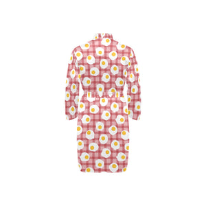 Fried Eggs Pattern Print Design 03 Men's Long Sleeve Belted Night Robe