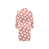 Fried Eggs Pattern Print Design 03 Men's Long Sleeve Belted Night Robe