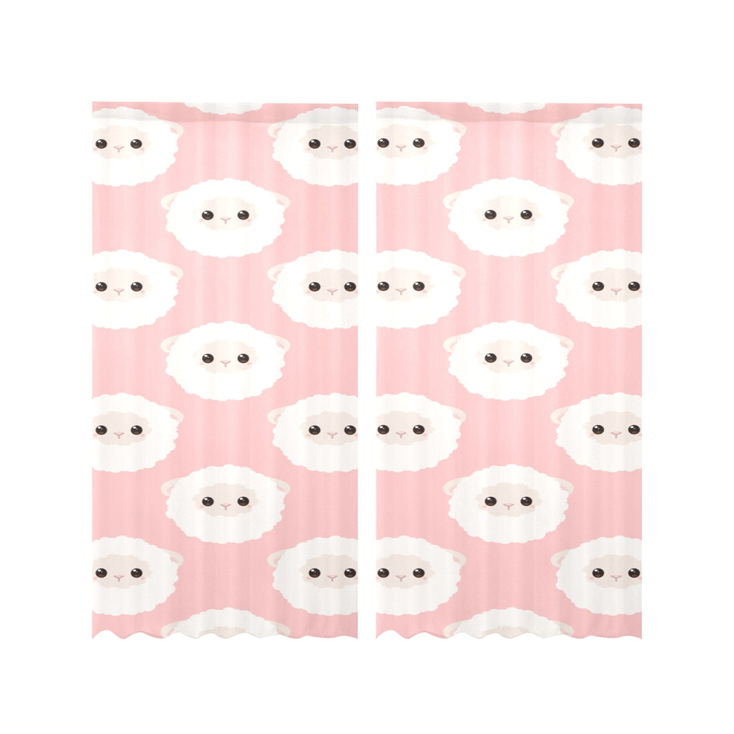 Cute sheep pattern Gauze Curtain