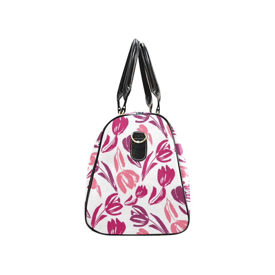 pink sketch tulip pattern Travel Bag