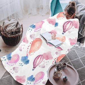 Watercolor air balloon cloud pattern Blanket Robe with Sleeves