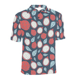 dragon fruits dark blue background Men's All Over Print Polo Shirt