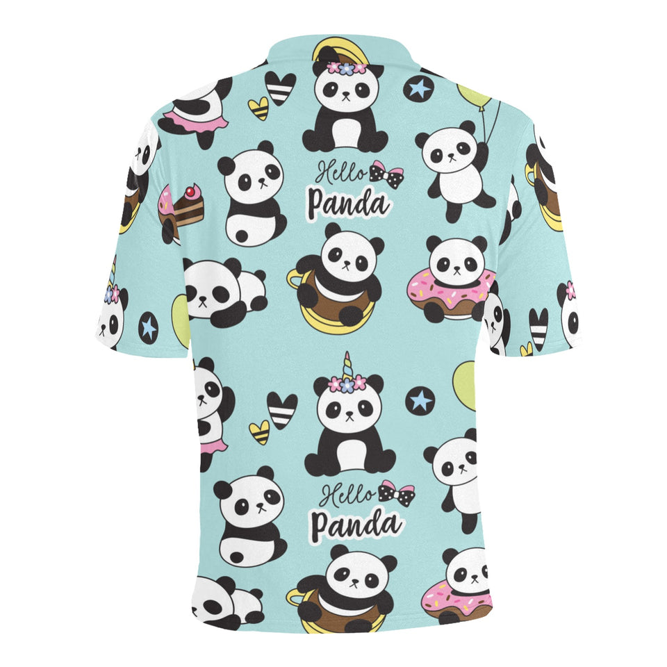 Cute baby panda pattern Men's All Over Print Polo Shirt