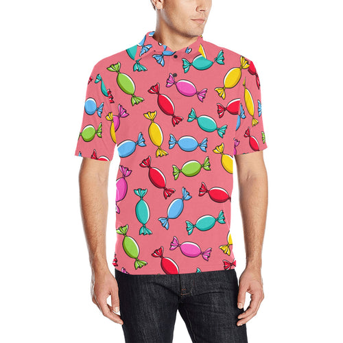 Colorful wrapped candy pattern Men's All Over Print Polo Shirt