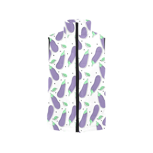 Eggplant Pattern Print Design 05 Men's Padded Vest