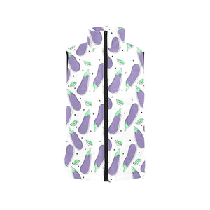 Eggplant Pattern Print Design 05 Men's Padded Vest