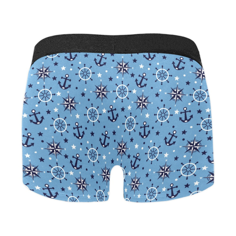 Anchors rudder compass star nautical pattern Men's All Over Print Boxer Briefs Men's Underwear