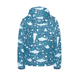 Cute shark pattern Kids' Boys' Girls' Padded Hooded Jacket