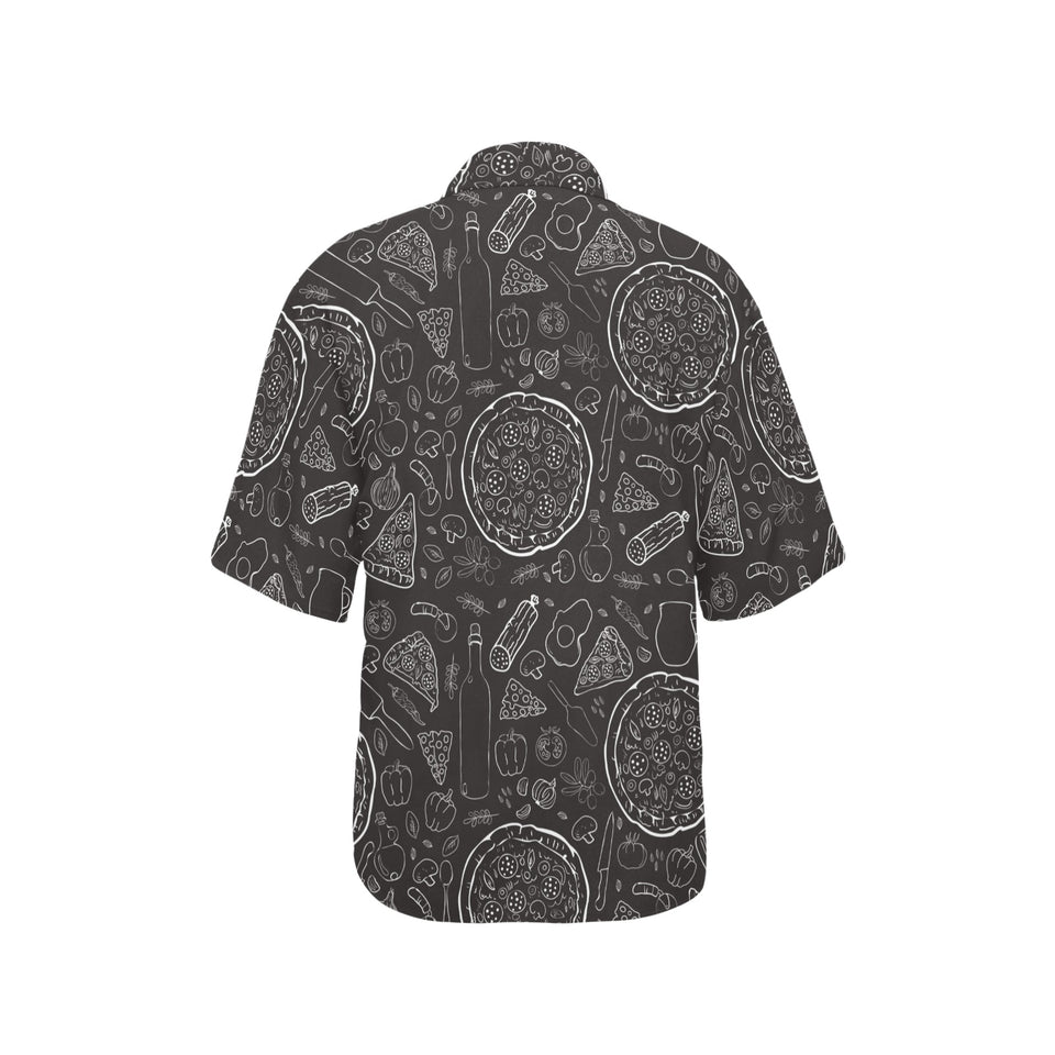 Pizza pattern Women's All Over Print Hawaiian Shirt