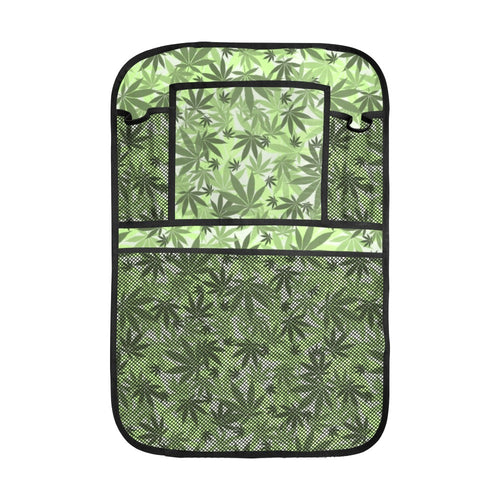 Canabis Marijuana Weed Pattern Print Design 01 Car Seat Back Organizer
