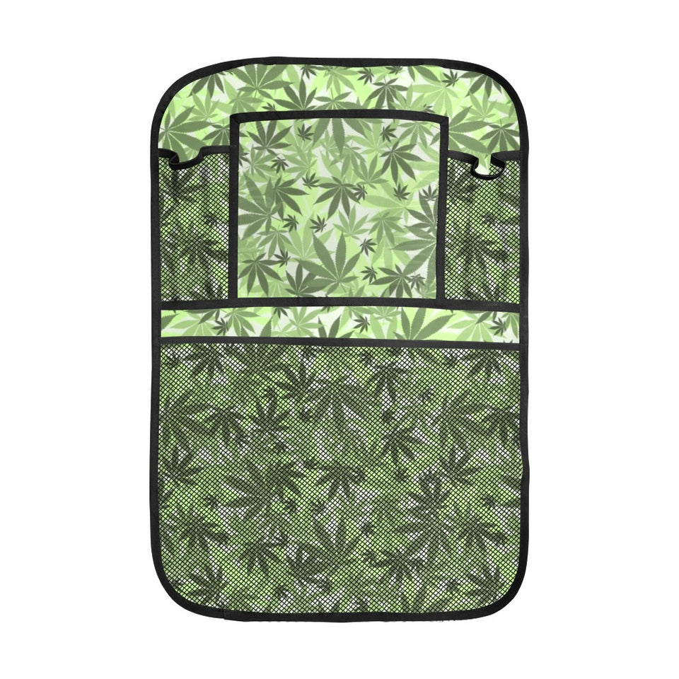 Canabis Marijuana Weed Pattern Print Design 01 Car Seat Back Organizer