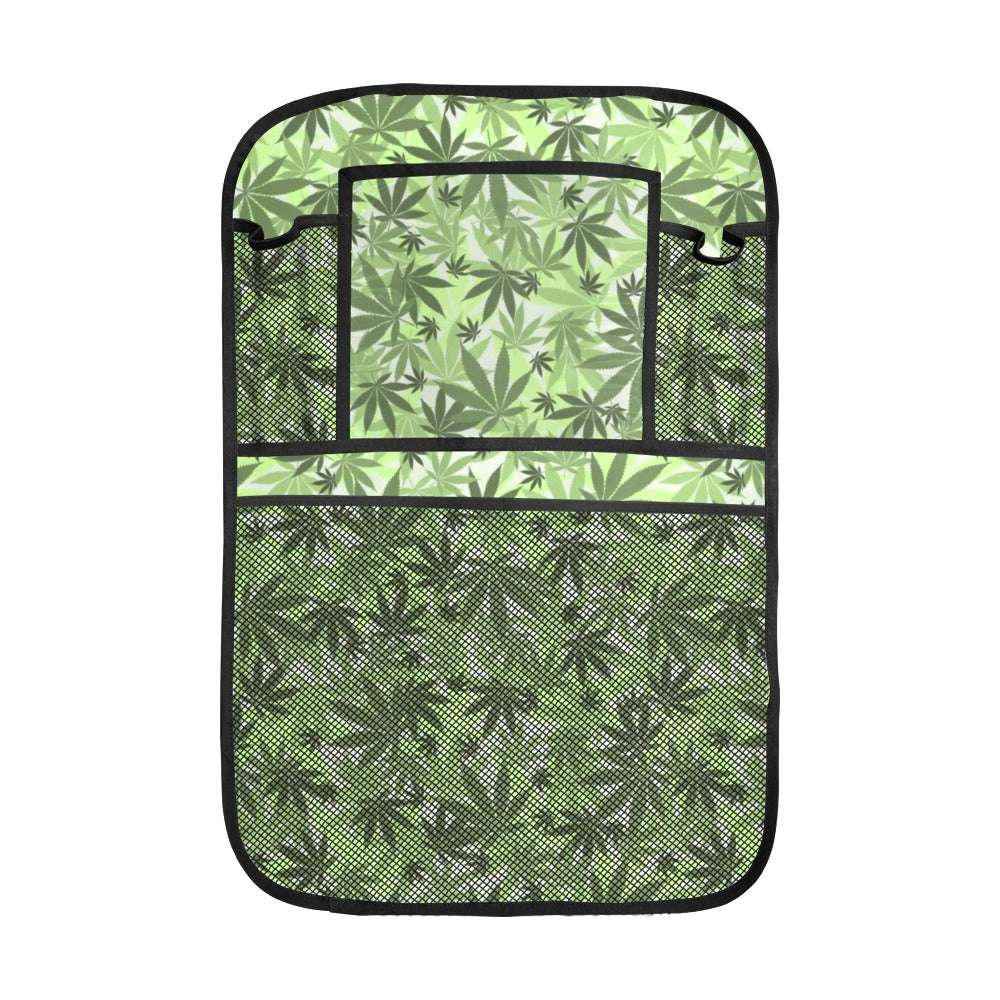 Canabis Marijuana Weed Pattern Print Design 01 Car Seat Back Organizer