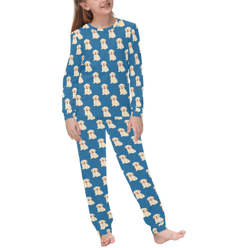 Golden Retriever Pattern Print Design 03 Kids' Boys' Girls' All Over Print Pajama Set