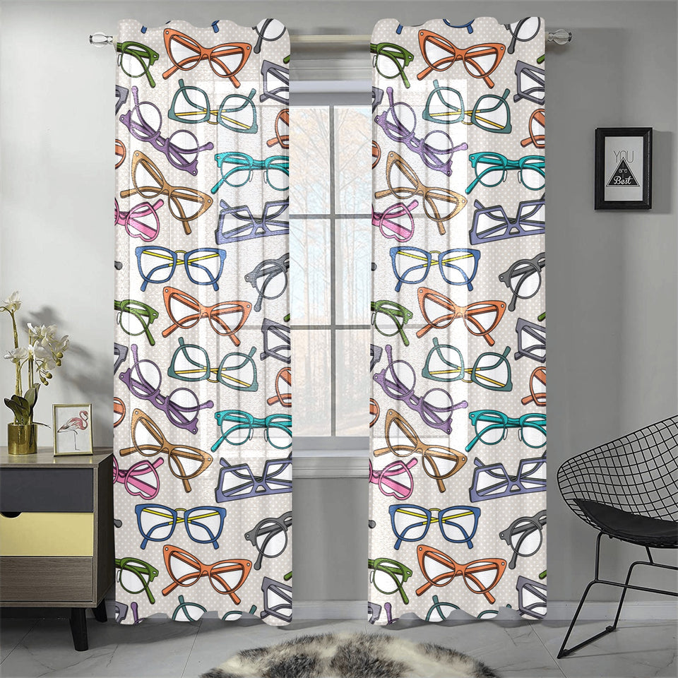 Sun Glasses Pattern Print Design 01 Gauze Curtain