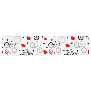 Bicycle Pattern Print Design 04 Table Runner