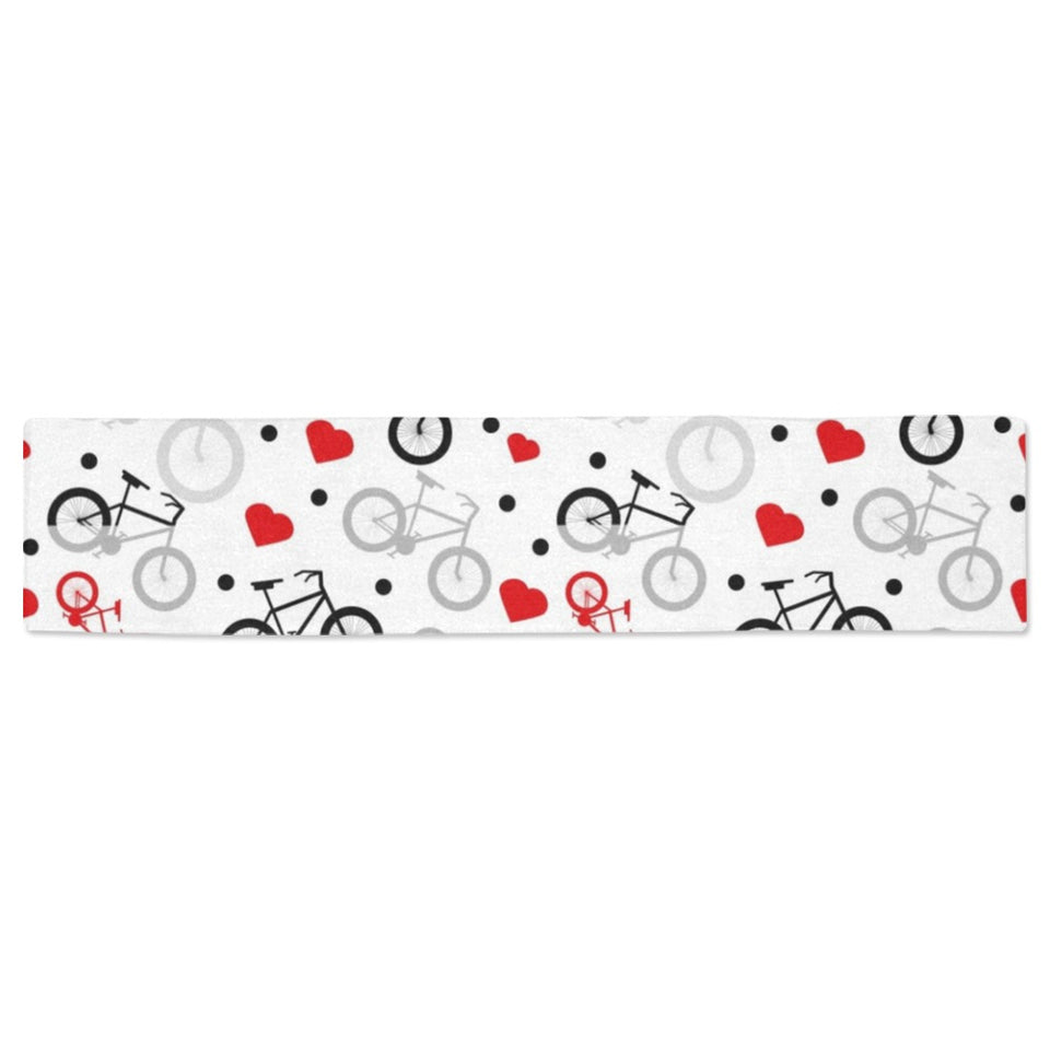 Bicycle Pattern Print Design 04 Table Runner