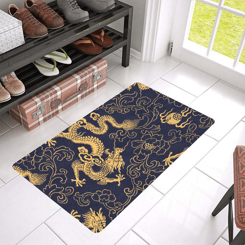 Gold dragon pattern Doormat