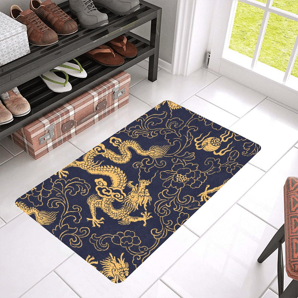 Gold dragon pattern Doormat
