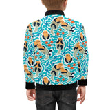 Cute sea otters fishe sea urchin pattern Kids' Boys' Girls' Bomber Jacket