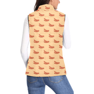 Sausage Pattern Print Design 03 Women's Padded Vest