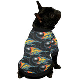 Bowling balls flame pattern All Over Print Pet Dog Round Neck Fuzzy Shirt