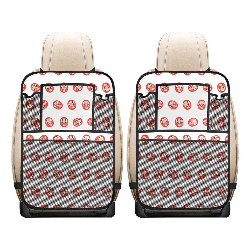 Daruma japanese wooden doll pattern Car Seat Back Organizer