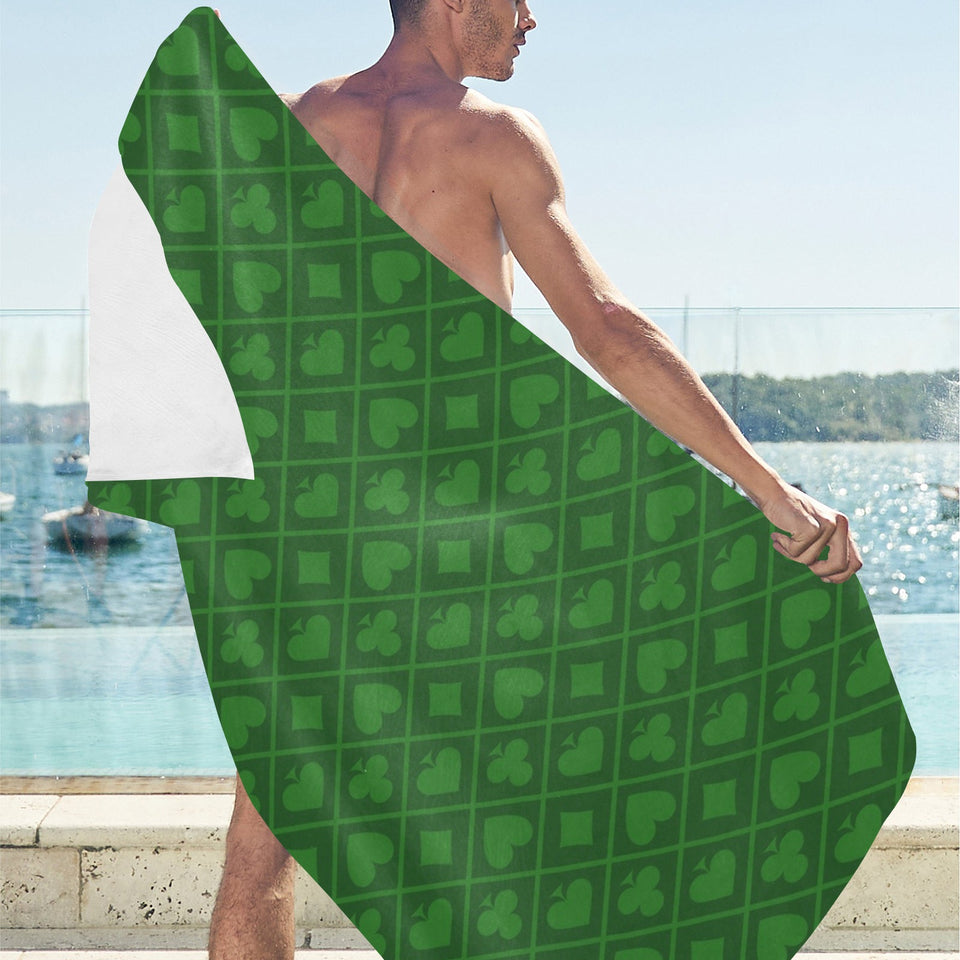 Casino Cards Suits Pattern Print Design 04 Beach Towel