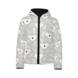 Cute koala leaves pattern Kids' Boys' Girls' Padded Hooded Jacket