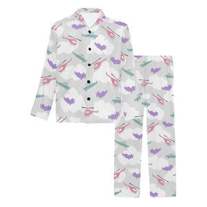 Helicopter plane pattern Men's Long Pajama Set